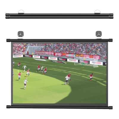 Manual Pull-Down Projector Screen, 16:9/4:3, 76.2–182.9 cm, Wall-Mounted