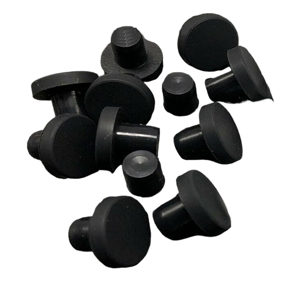 Solid Silicone Rubber T-Style Stoppers, 10-Pack, 2–14 mm Hole Sizes (7.5 mm)