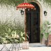 Gecheer Patio Umbrella with Base, Red/Brown, 250 cm, Cotton and Wood view 3