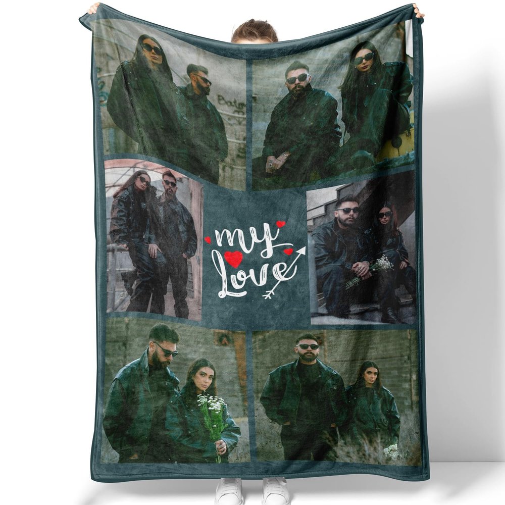 Personalized Photo and Text Blanket