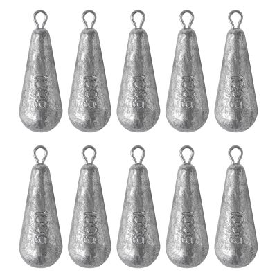 Alwonder 10-Pack 60 g Fishing Pear Sinkers with Iron Ring