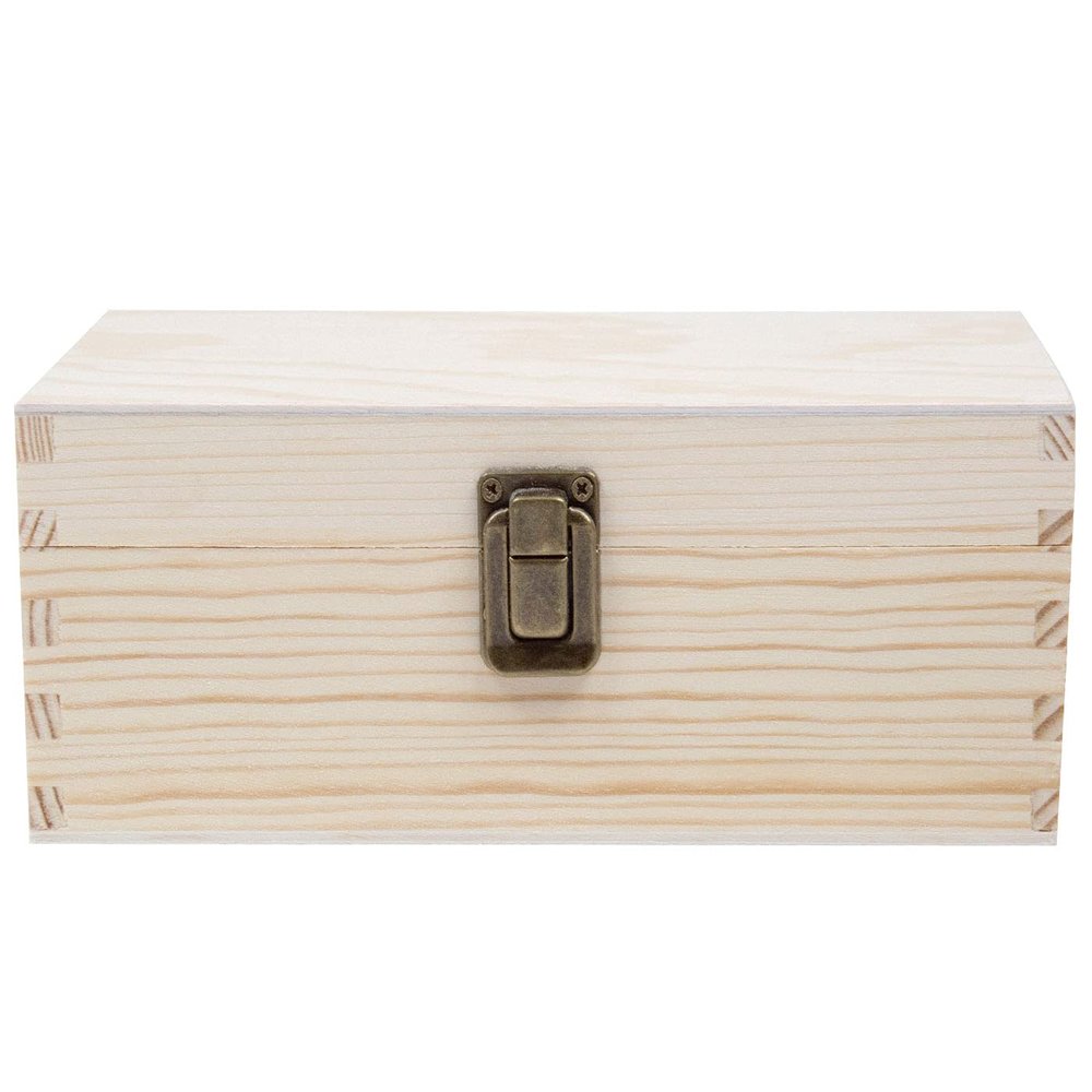 Falkenheyn Wooden Box with Lid, Untreated Natural Wood, Various Sizes