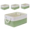 SOCOHOME Fabric Storage Bins, Washable Cube Baskets, Green/White, Medium, 4-Pack view 1