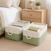 SOCOHOME Fabric Storage Bins, Washable Cube Baskets, Green/White, Medium, 4-Pack view 2
