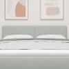 Gecheer Light Gray Velvet Upholstered Headboard with Crystal Buttons, 140 cm view 3