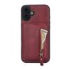 DMaos iPhone 17 Wallet Case with Detachable Card Holder, MagSafe Compatible, PU Leather, Red view 2