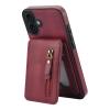 DMaos iPhone 17 Wallet Case with Detachable Card Holder, MagSafe Compatible, PU Leather, Red view 3