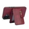 DMaos iPhone 17 Wallet Case with Detachable Card Holder, MagSafe Compatible, PU Leather, Red view 4