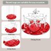 Round Red Anti-Slip Rug, 100 cm, Soft Short-Pile Flannel with 3D Heart Pattern view 4