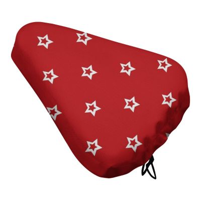 Treer Waterproof Bicycle Seat Cover, Star Pattern, Red, 1 pc