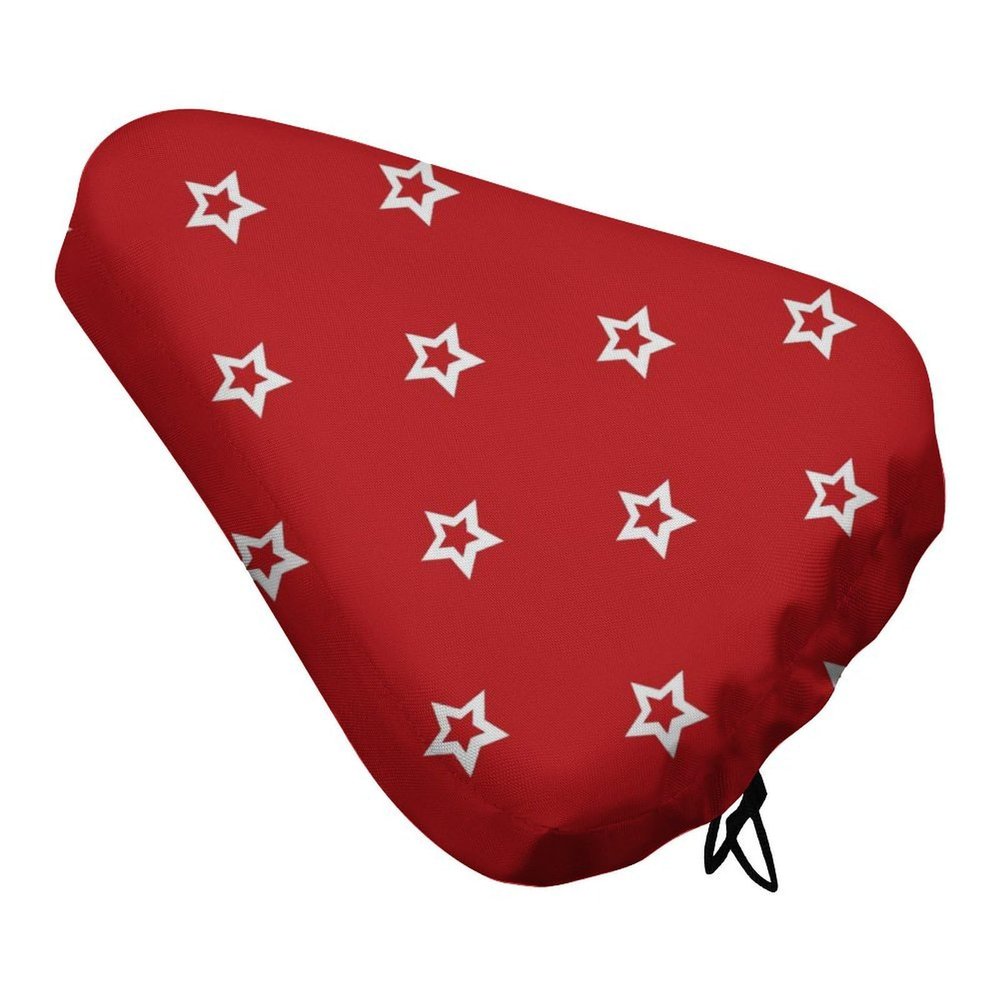 Treer Waterproof Bicycle Seat Cover, Star Pattern, Red, 1 pc