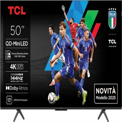 TCL 50C69K 50-inch 4K QLED Mini-LED 144Hz TV with Satellite and Onkyo Audio