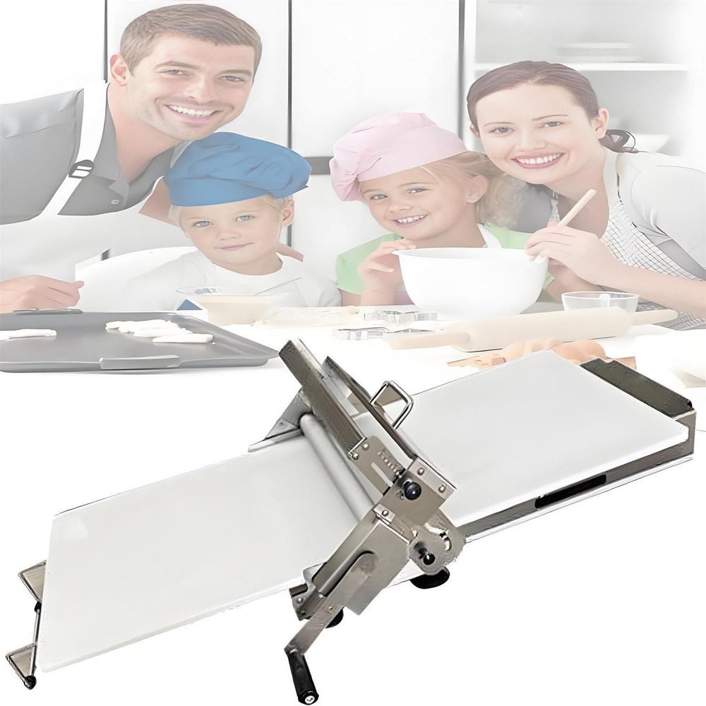 LQQYJSM Manual Dough Sheeter, Compact Stainless Steel Dough Rolling Machine, Adjustable Thickness 0.5–17.5 mm/0.5–27 mm RS201