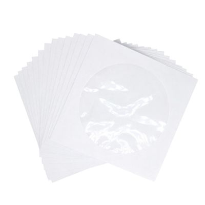 SECFOU White Paper CD/DVD Sleeves with Window, Portable, 100-Pack