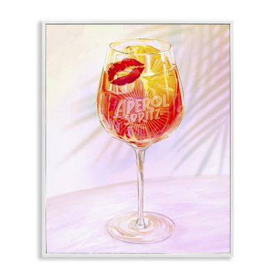 Stupell Industries Retro & Tropical Aperol Spritz Framed Giclée Art by Ziwei Li, 50.8 x 40.6 cm, White