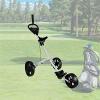 WOTZOV 3-Wheel Golf Push Cart with Adjustable Handle and Foot Brake view 4