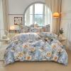 ZZTBQ 3-Piece Floral Microfiber Bedding Set, 220 x 240 cm, Khaki, Model 260 view 1