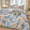ZZTBQ 3-Piece Floral Microfiber Bedding Set, 220 x 240 cm, Khaki, Model 260 view 2
