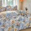 ZZTBQ 3-Piece Floral Microfiber Bedding Set, 220 x 240 cm, Khaki, Model 260 view 3