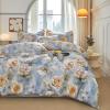 ZZTBQ 3-Piece Floral Microfiber Bedding Set, 220 x 240 cm, Khaki, Model 260 view 4