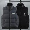 Vhersily Men's Waterproof Teddy Fleece Vest, Lightweight, Sleeveless, Zipper, Side Pockets, Black, XXXL view 2