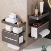 lyanny Freestanding Toilet Paper Holder with Shelf, No-Drill view 2