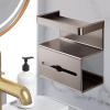 lyanny Freestanding Toilet Paper Holder with Shelf, No-Drill view 3