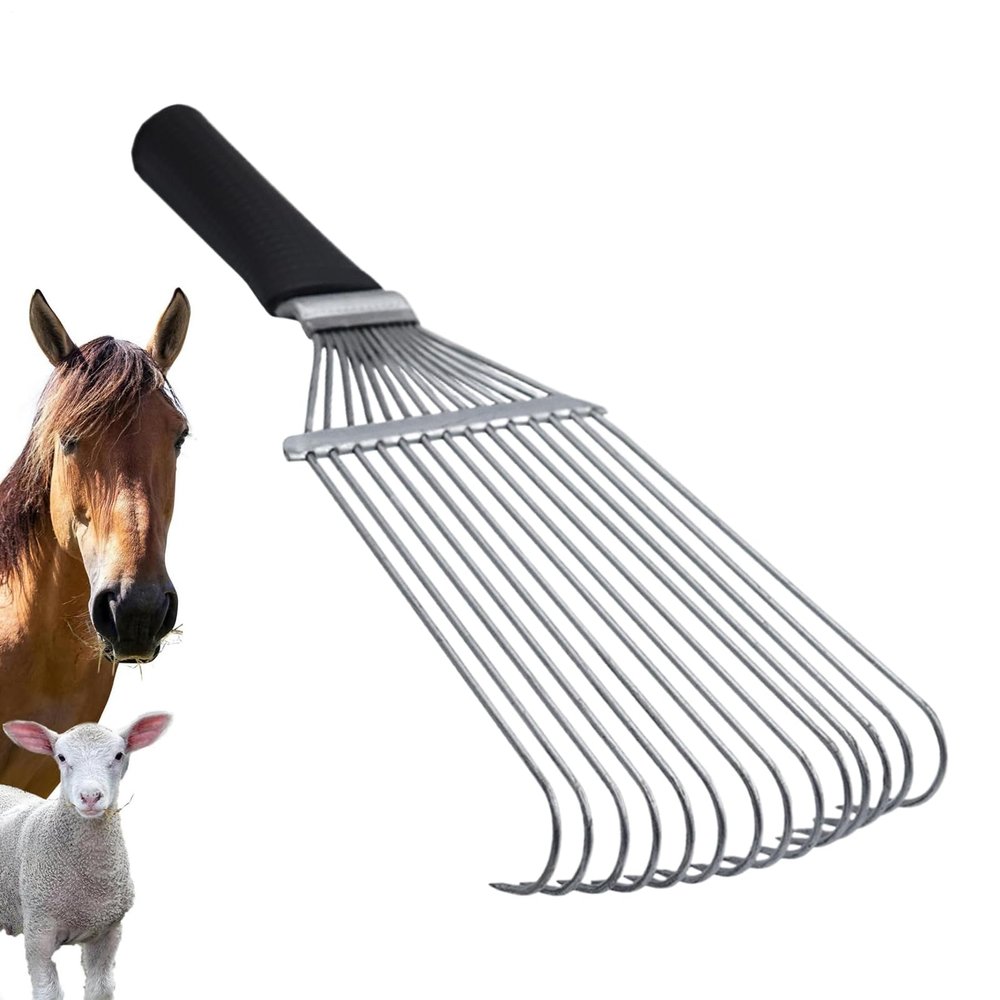Steel Livestock Undercoat Rake, Ergonomic Cashmere Wool Brush