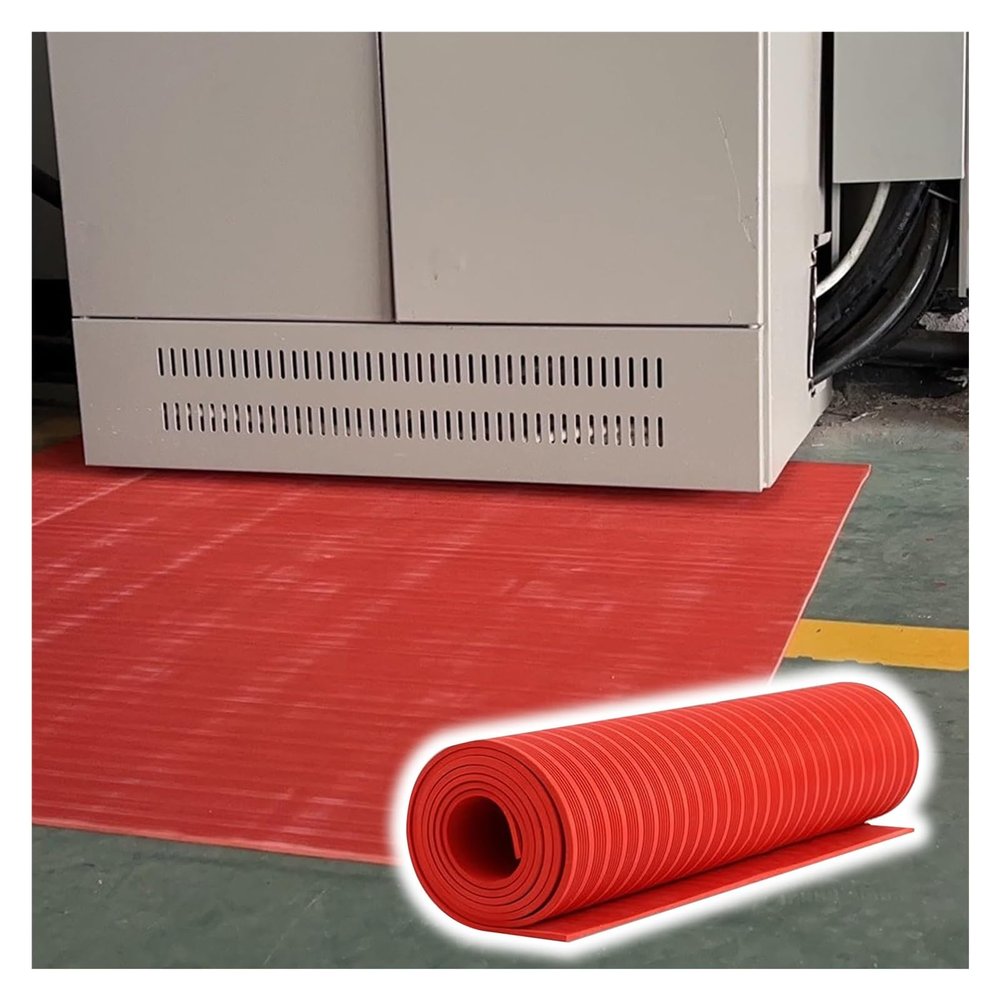 Electrically Insulating Rubber Mat, High-Voltage Insulation Pad for Electrician Safety in Distribution Rooms, Substations and Power Plants, Waterproof and Slip-Resistant