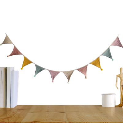 2.7-Meter Colorful Fabric Pennant Banner for Kids' Rooms