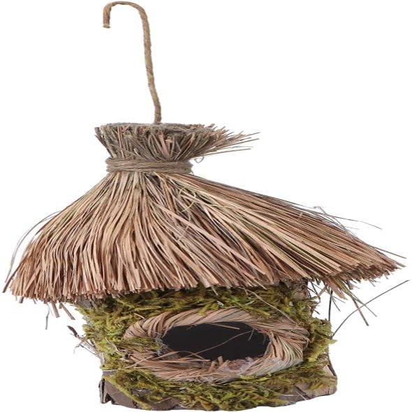 Teardrop Hanging Bird Nest, Woven-Grass Birdhouse Ornament