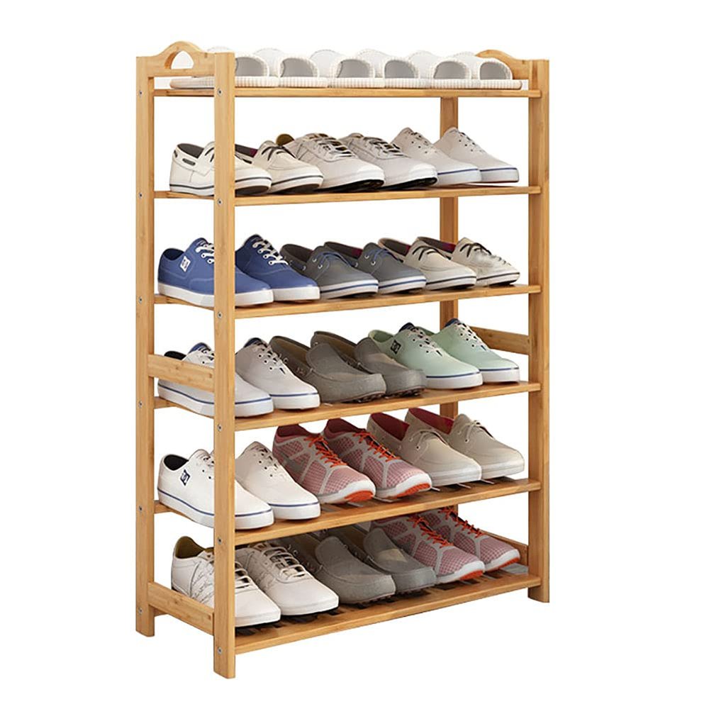 Bamboo Shoe Rack, Space-Saving, 25 x 60 x 105 cm