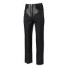 LOSSLO Men's Black Steampunk Costume Pants, Medieval Victorian Viking Pirate PU Leather Lace-Up Trousers view 1