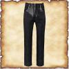 LOSSLO Men's Black Steampunk Costume Pants, Medieval Victorian Viking Pirate PU Leather Lace-Up Trousers view 2
