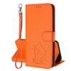 Viewtogo Phone Case for Xiaomi Redmi Note 13 Pro 4G, Embossed Cat & Heart Pattern, Magnetic Closure, Stand, Card Slots, Orange PU Leather Flip Case view 1