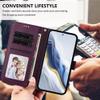 Viewtogo Flip Case for Xiaomi Mi 11T / Mi 11T Pro, Embossed Cat and Heart Pattern, Magnetic Closure, Stand, Card Slots, Dark Purple view 3