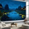 Anime-Style Fantasy Glowworm River Wall Mural, Dark Blue Non-Woven Wallpaper, 200 x 140 cm view 1