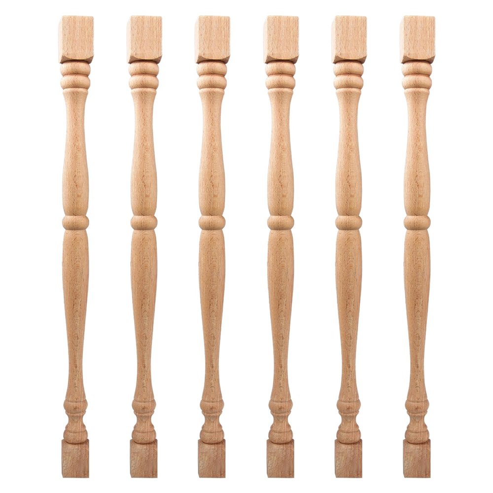 12-Pack 33 cm Unfinished Wooden Balusters, European Decorative Newel Posts for DIY, Stairs, Furniture, Woodworking, and Crafts