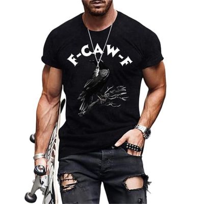 RUMAOZIA F-Caw-F Men's Black Bird T-Shirt