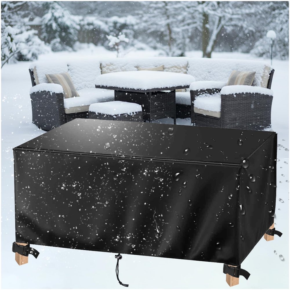 AJALGZ Waterproof Outdoor Furniture Cover, 145 x 80 x 70 cm, Black