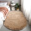 Hearda Oval Shaggy High-Pile Plush Rug, Camel, 80 x 120 cm view 1