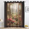 Forest Mushroom Blackout Curtains with Grommets, Jungle Window View, 2 Panels, 230 x 180 cm view 1