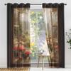 Forest Mushroom Blackout Curtains with Grommets, Jungle Window View, 2 Panels, 230 x 180 cm view 3
