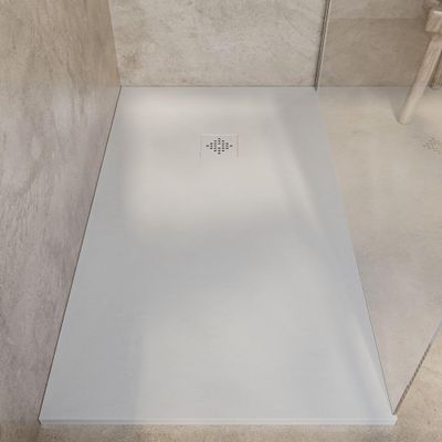 SoulHome Resin Shower Tray 200 x 75 cm, Cream, Colored Drain Grate