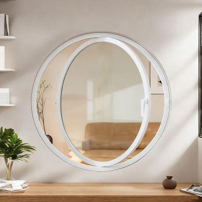 BYJSJY 360° Rotating Round Window, Aluminum Alloy, 70 cm, White