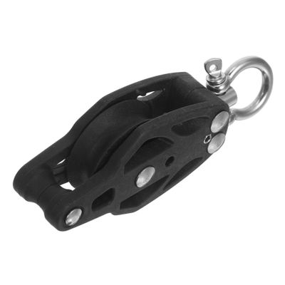 Toyvian Black Nylon and Metal Rope Pulley for Fitness Equipment, Low-Friction Pulley with Smooth Operation for Home Training and Cable Systems