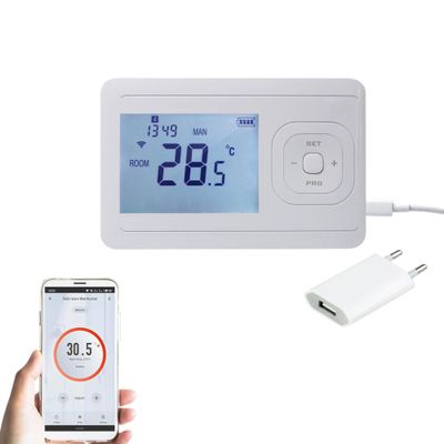 Wi-Fi Smart Thermostat V3 for Heating Control, Programmable, App Control, Room Thermostat for Underfloor Heating & Gas Boilers, Digital Temperature Control, Wall-Mounted, Black