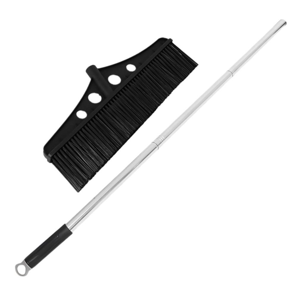 DECORNIJIA Heavy-Duty Garden Broom with Removable Head, Stainless Steel Handle, Ergonomic Grip, and Wide Nylon Broom Head