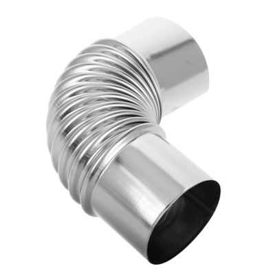 ibasenice 90-Degree Stainless Steel Chimney Flue Adapter for Outdoor Stoves and Camping Tents