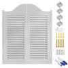 Retro White Barn Swing Door, Louvered Café Entrance and Room Divider, 36/39/40, Wooden Saloon Door, W 130 x H 100 cm view 1